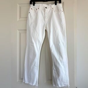 GRLFRND White cropped straight leg jeans size 26 Tatum